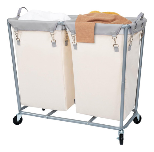 Cesta De Lavandería Comercial Resistente De Acero 280l Con R