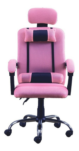 Silla De Escritorio Starway Home Deco Wl 01 Ergonómica Rosa Con Tapizado De Mesh