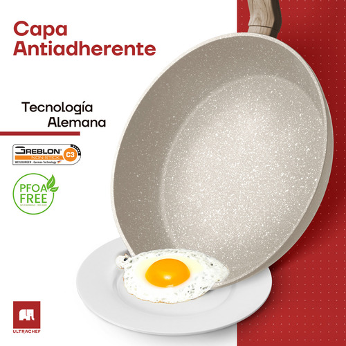 Juego De 3 Sartenes Antiadherentes Ultrachef 20, 24 Y 28cm