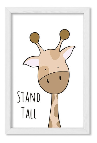 Cuadros Nordicos 20x30 Chato Blanco Stand Tall Giraffe