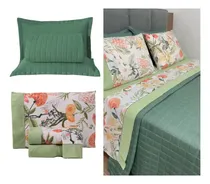 Comprar Jogo De Cama Casal Cobre Leito + Kit Lençol Cama Posta 7 Pçs