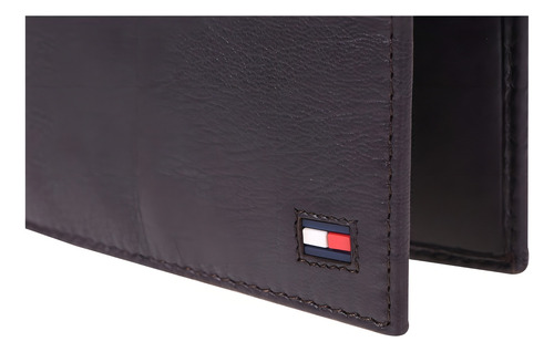 Cartera Tommy Hilfiger Chocolate 31tle3x044-002stl Hombre Diseño De La Tela Liso