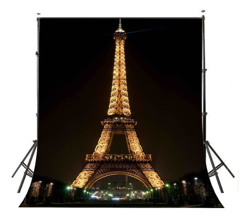 Lylycty 5 × 7ft Ilumina La Noche Torre Eiffel De Paris Fo