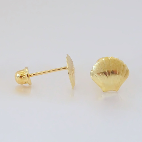 Amor Eterno - Broqueles Concha De Mar /aretes Oro 10k