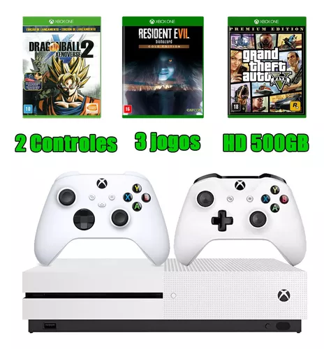 Console Xbox One 500GB + 2 Controle + 3 Jogos