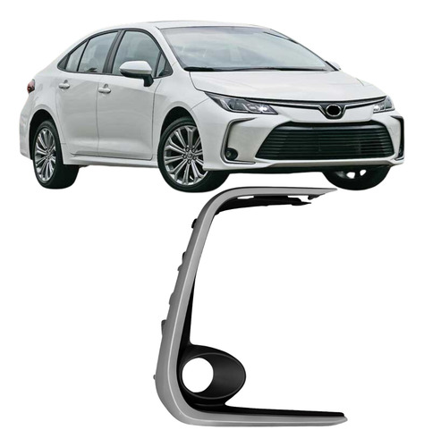 Moldura Grade Milha Corolla 20 2021 2022 2023 Cinza Híbrido