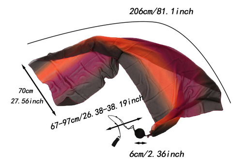 Belly Dance Poi Streamer Throw Ball Set Stage Prpos Para