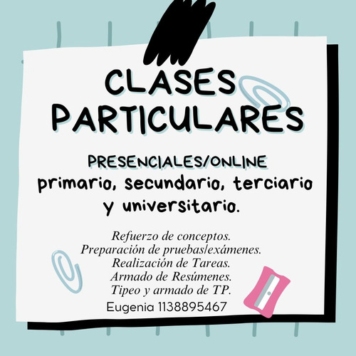 Clases Particulares  / Presenciales / Online