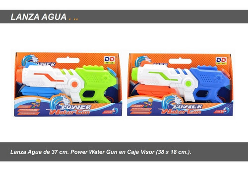 Pistola Lanza Agua 37cm Power Water Gun 38x18cm Ar1 20010