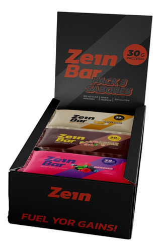 Box De 12 Barras De Proteina Zein Mix 3 Sabores 100gr - Zein