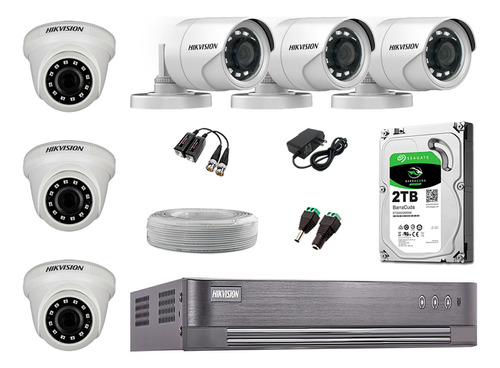 Kit 6 Camaras De Seguridad Hikvision Full Hd 1080p Disco 2tb