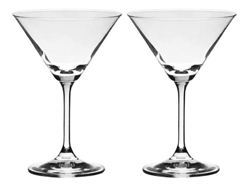 Jogo Com 2 Taças De Cristal Martini 210 Ml Roberta Bohemia