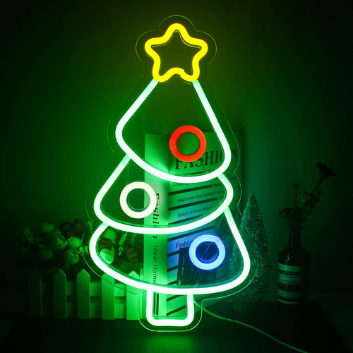 Faxfsign Letrero Neon Para Arbol Navidad Luz Led Colorida