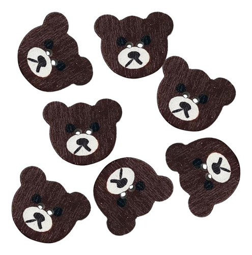 2 Botones De Madera Con Forma De Oso De 50 Piezas, 2