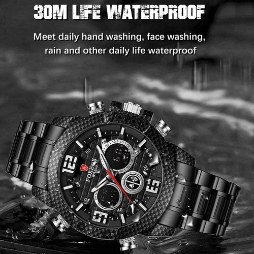 Relojes Impermeables De Acero Inoxidable Foxbox Business Par