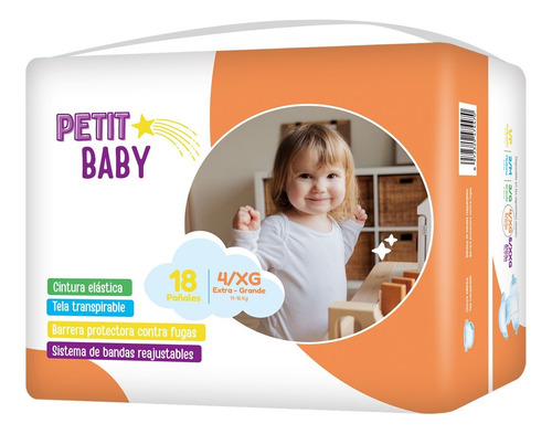 Pañal Petit Baby Etapa 4 - 72un - Unidad a $1249