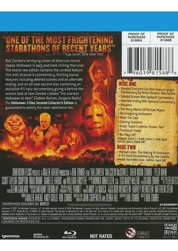 Imagen 2 de 3 de Blu-ray Halloween (2007) Unrated / De Rob Zombie