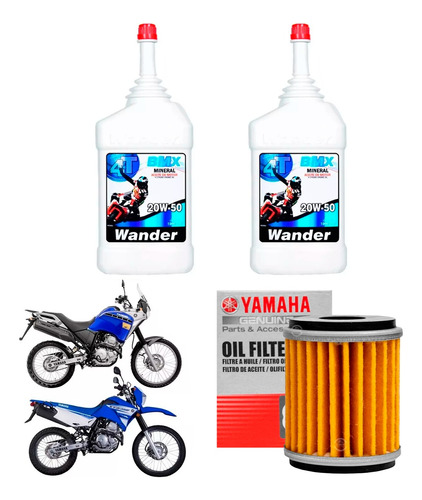 Kit Service Xtz Ybr 250 Tenere Wander 20w50 Filtro Sia++