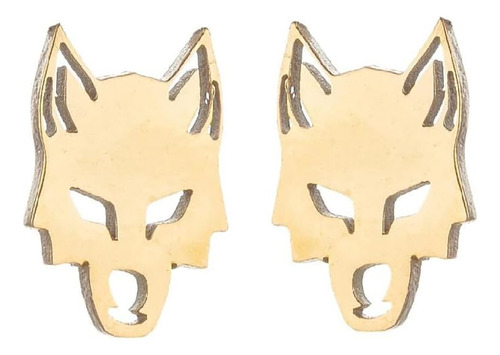 Pendientes Pequeños De Cabeza De Lobo Punk For Women, De