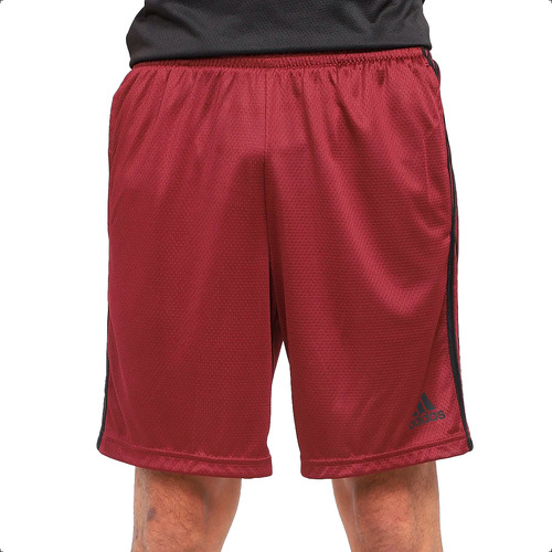 Shorts Masculino adidas Malha 3 Listras Esportivo Academia