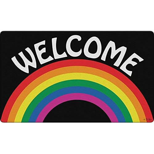 800452 Bienvenida Rainbow Pride - Tapete Puerta De 18x3...