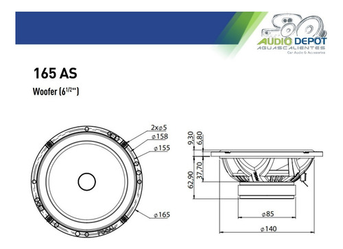 Set De Medios Focal Access 165as 6.5 60w Rms/120w Max 2 Vias