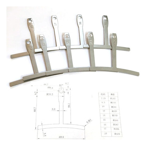 Kit De Medidores De Radio De Cuerda De Guitarra - Reglas T