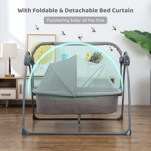 Cuna De Bebé Putybudy S-c901 Tipo Columpio Eléctrico