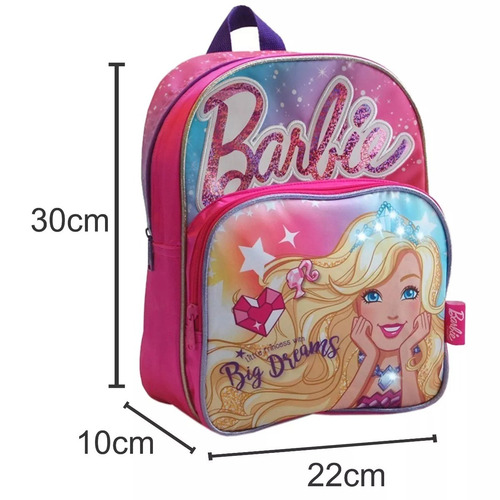 Mochila Espalda Jardin 12p Con Luz Barbie Rosa (14032)