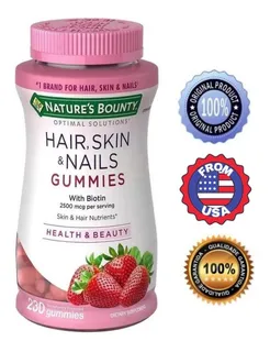 Hair, Skin & Nails 230 Gummies Nature's Bount, Importado Eua