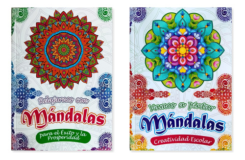 Pack 12 Libros Mandalas Para Colorear De 72 Páginas Variados