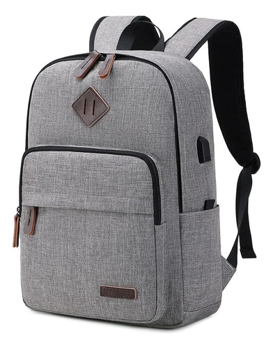 Mochila Para Laptop Gris Clasico Casual