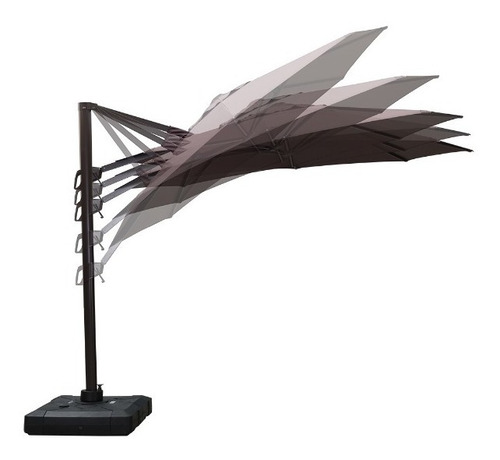 Imagen 3 de 3 de Sombrilla Aluminio 3m C/base Plastica 100lts Y Funda Imper.