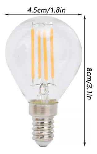Aa Lámpara Base E14 For Bombilla Vintage G45 Dorada, 6 Unida