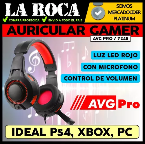 Auricular Gamer Led Microfono Xbox Pc Gaming Ps4 Games