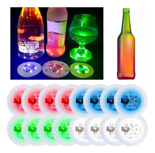 Jinshang Posavasos Con Luces Led Para Bebidas Cerveza Pubs,