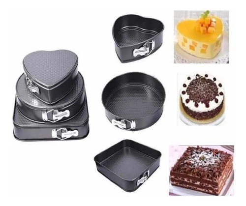 Set 3 Moldes Variados Repostería Queque Torta Antiadherentes