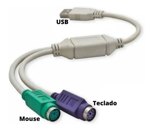 Adaptador Convertidor De 2 Puertos Ps2 A Usb Mouse Y Teclado