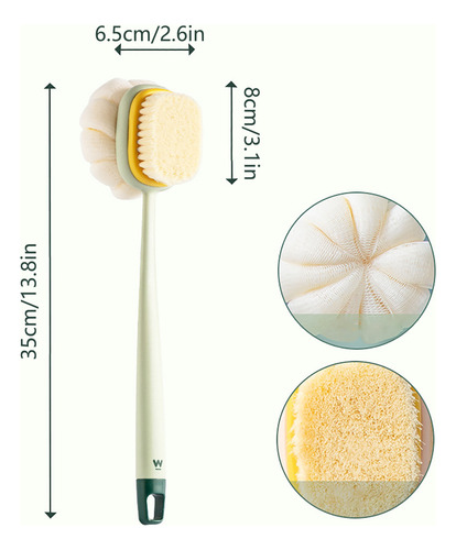 Cepillo De Ducha De Mango Largo, Cepillo Para Ducha Trasera,