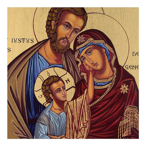 Lamina Fine Art Icono Sagrada Familia Estilo Bizantino 60x60