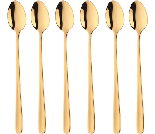 Buyer Star Juego De 6 Cucharas De Té Helado De Mango Largo,