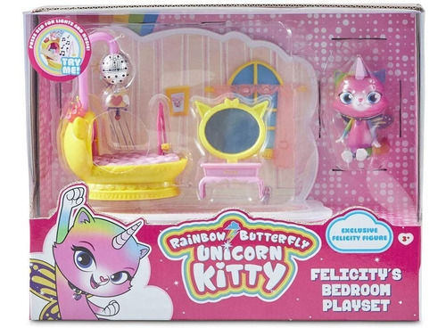 Playset Dormitorio De Felicity Mariposa Unicornio Gatita