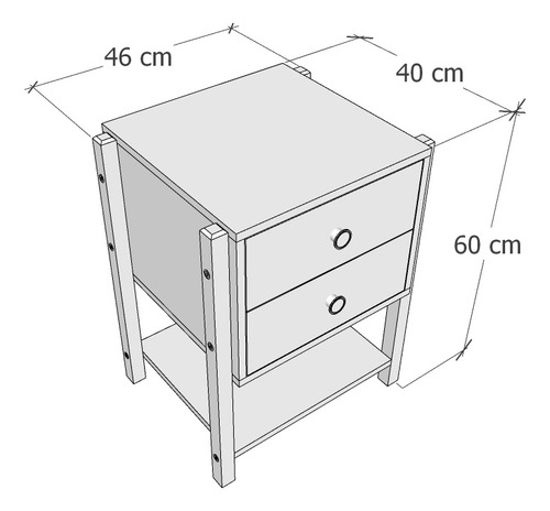 Mesa De Cabeceira Magali Cômoda 100% Mdf - Cores