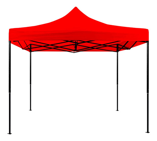 Carpa Toldo 3 X 3 Plegable Impermeable Jardin Tianguis Lona Color Rojo