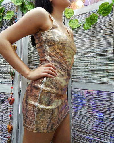 Vestido Lentejuelas Doradas