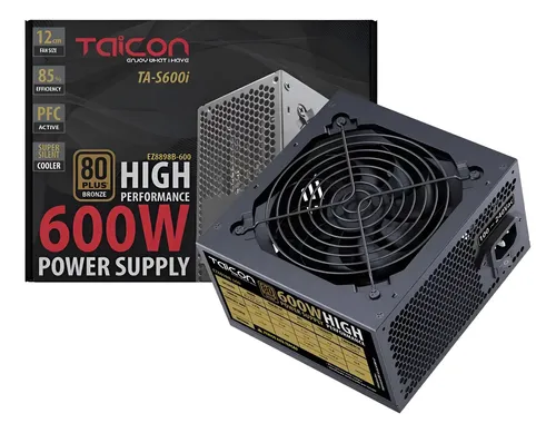 Fonte Taicon 600w 80plus Automática 110/220v Cor Preto