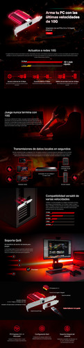Tarjeta De Red Interna Pci-e Rj45 Tx401 10 Gig Linux Windows