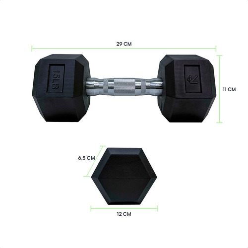 Kit De 2 Mancuernas Lincky Hexagonal Ejercicio Gym 15lb C/u
