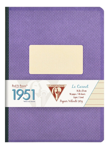 Caderno Com Pauta Roxo A5 1951 Clairefontaine