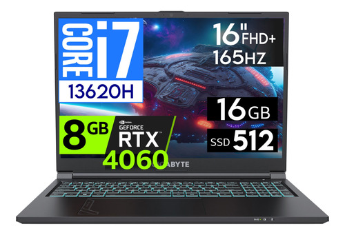 Laptop Gigabyte G6 Ci7 13620h 16gb 512gb Rtx4060 8gb 16 Fhd+